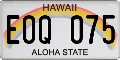 HI license plate EOQ075