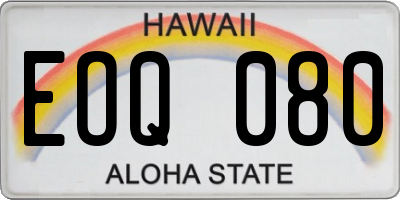 HI license plate EOQ080