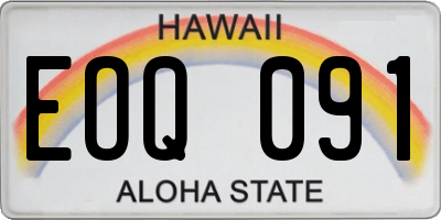 HI license plate EOQ091