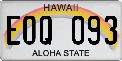 HI license plate EOQ093