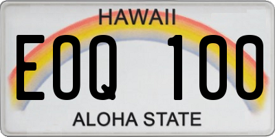 HI license plate EOQ100