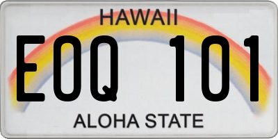 HI license plate EOQ101