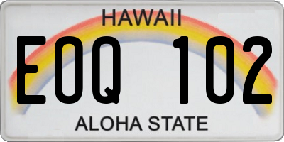 HI license plate EOQ102