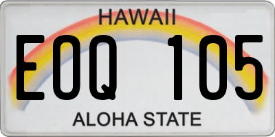 HI license plate EOQ105