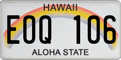HI license plate EOQ106
