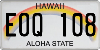 HI license plate EOQ108