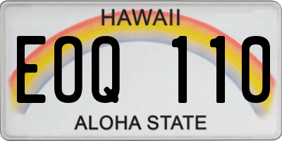 HI license plate EOQ110