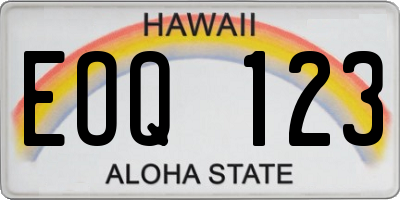 HI license plate EOQ123