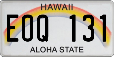 HI license plate EOQ131