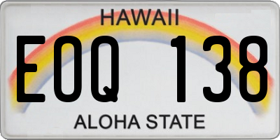 HI license plate EOQ138