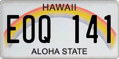 HI license plate EOQ141