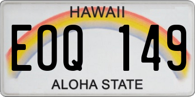 HI license plate EOQ149