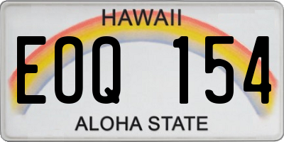 HI license plate EOQ154