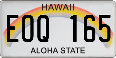 HI license plate EOQ165