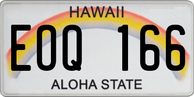 HI license plate EOQ166