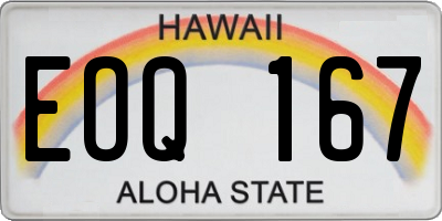 HI license plate EOQ167