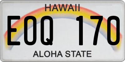 HI license plate EOQ170