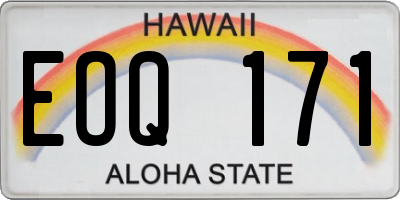 HI license plate EOQ171