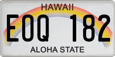 HI license plate EOQ182