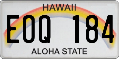HI license plate EOQ184