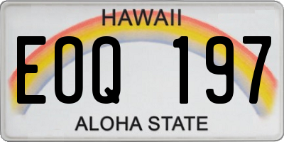 HI license plate EOQ197