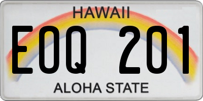 HI license plate EOQ201