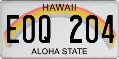 HI license plate EOQ204