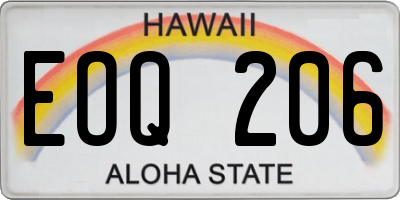 HI license plate EOQ206
