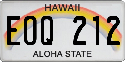 HI license plate EOQ212