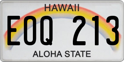 HI license plate EOQ213