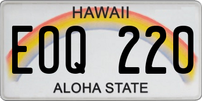 HI license plate EOQ220