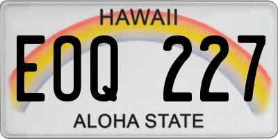 HI license plate EOQ227