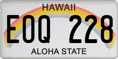 HI license plate EOQ228