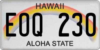 HI license plate EOQ230