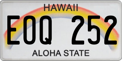 HI license plate EOQ252