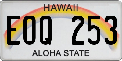 HI license plate EOQ253