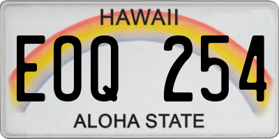 HI license plate EOQ254