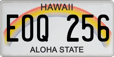 HI license plate EOQ256