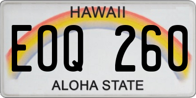 HI license plate EOQ260