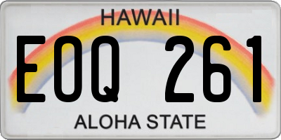HI license plate EOQ261