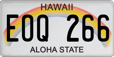 HI license plate EOQ266