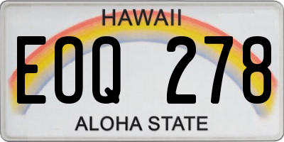 HI license plate EOQ278