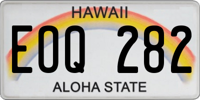 HI license plate EOQ282