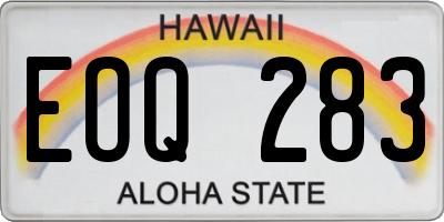 HI license plate EOQ283