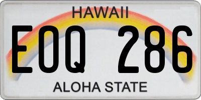 HI license plate EOQ286