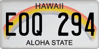 HI license plate EOQ294