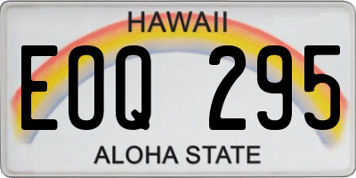 HI license plate EOQ295