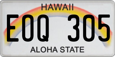 HI license plate EOQ305