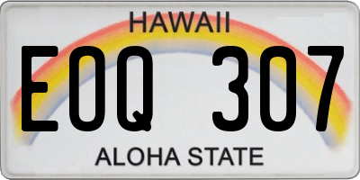 HI license plate EOQ307