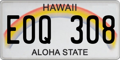 HI license plate EOQ308